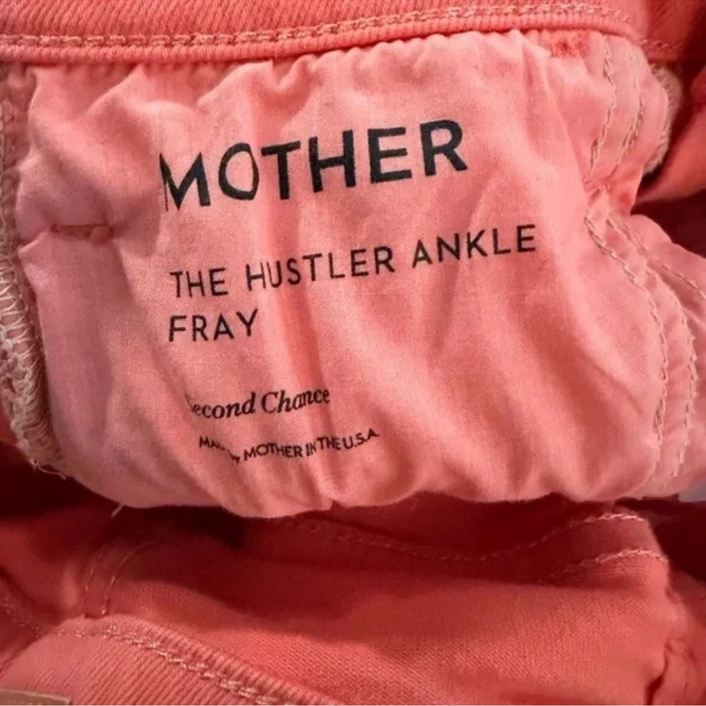 MOTHER The Hustler Ankle Fray Jeans Persimmon Coral Size 28 Cropped - Picture 10 of 12
